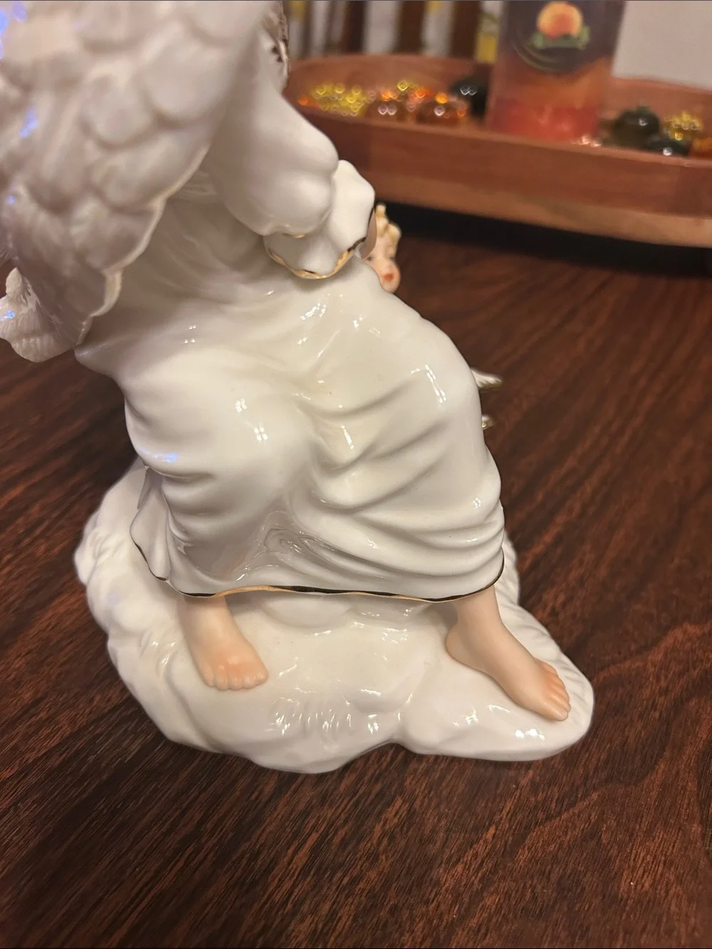 Vintage O’Well Euc Granduer Noel Angel with Cherub and dove porcelain